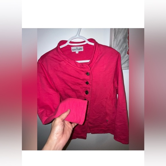 Neon Buddha Womens Pink Button-Up Jacket Small Cotton Blend- PTP 20 Medium size - Picture 3 of 7